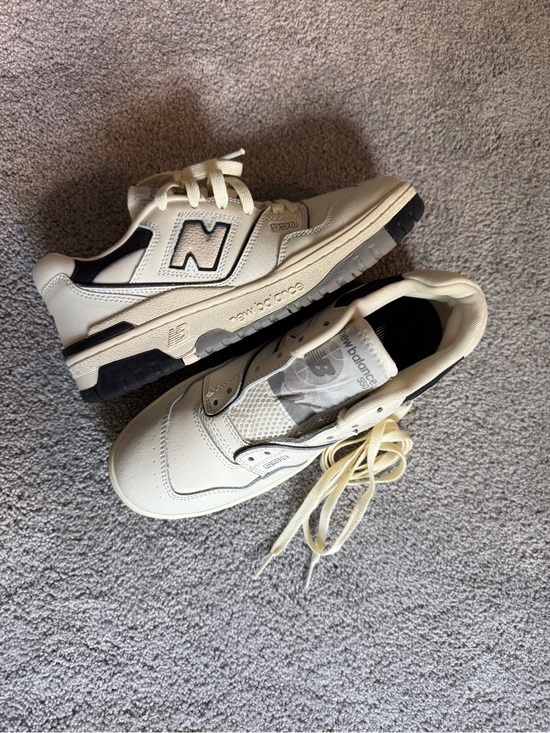 New Balance Shoes - New Balance 550 Cream and Black Low-Top Sneakers